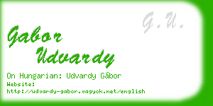 gabor udvardy business card
