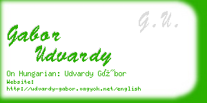 gabor udvardy business card